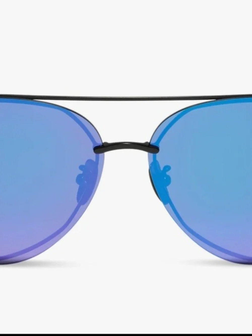 Diff Lenox Eyewear Purple Mirrored Rimless Sunglasses